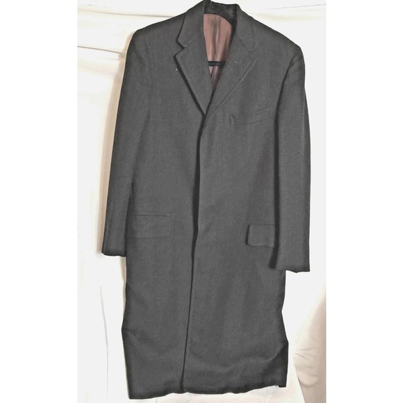 Vintage 1940s 1950s Woolf Brothers Wool Overcoat Mens Medium Gray 44